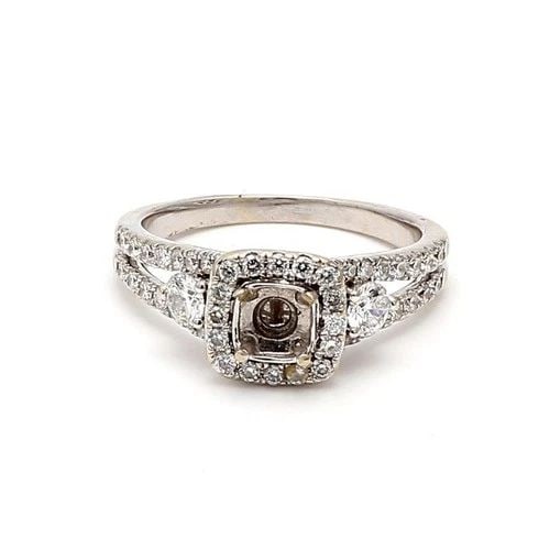 1.85 CARAT ROUND BRILLIANT H VS1 DIAMOND 14 KARAT WHITE GOLD SEMI MOUNT RING (1 of 2)