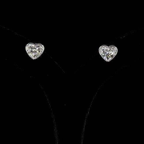 LAB-GROWN 5.07 CARAT HEART E-F-VS1 DIAMOND 14K WHITE GOLD STUDS EARRINGS: LAB-GROWN 5.07 CARAT HEART E-F-VS1 DIAMOND 14K WHITE GOLD STUDS EARRINGS Title: High-quality Brand-New Echo Friendly Elegant Lab-Grown 5.07 Carat Heart E-F-VS1 Diamond 14K White Gold Studs Earrings Vi