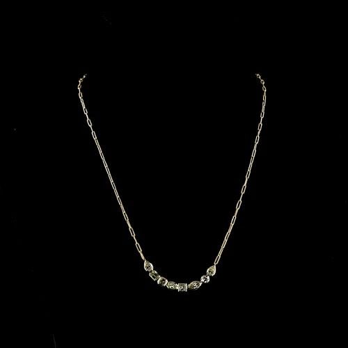 LAB-GROWN 2.43 CARAT MIX E-F-VS1 DIAMOND 14K YELLOW GOLD STATION NECKLACE: LAB-GROWN 2.43 CARAT MIX E-F-VS1 DIAMOND 14K YELLOW GOLD STATION NECKLACE Title: High-quality Brand-New Echo Friendly Elegant Lab-Grown 2.43 Carat MIX E-F-VS1 Diamond 14K Yellow Gold Station Necklace 