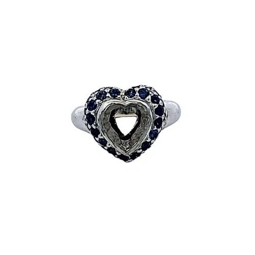 1.10 CARAT ROUND BRILLIANT SAPPHIRE PLATINUM SEMI MOUNT RING: 1.10 CARAT ROUND BRILLIANT SAPPHIRE PLATINUM SEMI MOUNT RING 10K 1.10 Carat Round Brilliant Sapphire Platinum Semi Mount Ring 10k 1.1 Carat Saph Semi-Mount Engagement Ring Details Department Unisex Ad