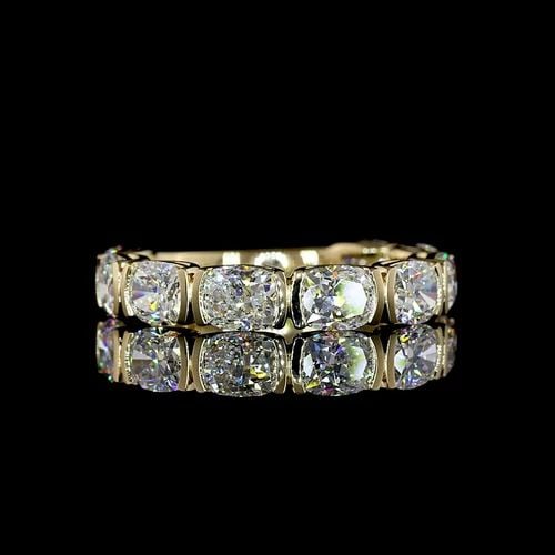 LAB-GROWN 3.39 CARAT CUSHION BRILLIANT DIAMOND 14K YG 3/4 BAND ETERNITY BAND: LAB-GROWN 3.39 CARAT CUSHION BRILLIANT DIAMOND 14K YG 3/4 BAND ETERNITY BAND Title: High-quality Brand-New Echo Friendly Elegant Lab-Grown 3.39 Carat Cushion Brilliant E-F-VS Diamond 14K Yellow Gold 3