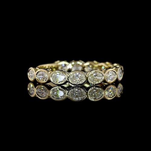 LAB-GROWN 0.92 CARAT OVAL E-F-VS+ DIAMOND 14K YELLOW GOLD 3/4 BAND ETERNITY BAND: LAB-GROWN 0.92 CARAT OVAL E-F-VS+ DIAMOND 14K YELLOW GOLD 3/4 BAND ETERNITY BAND Title: High-quality Brand-New Echo Friendly Elegant Lab-Grown 0.92 Carat Oval E-F-VS+ Diamond 14K Yellow Gold 3/4 Band 