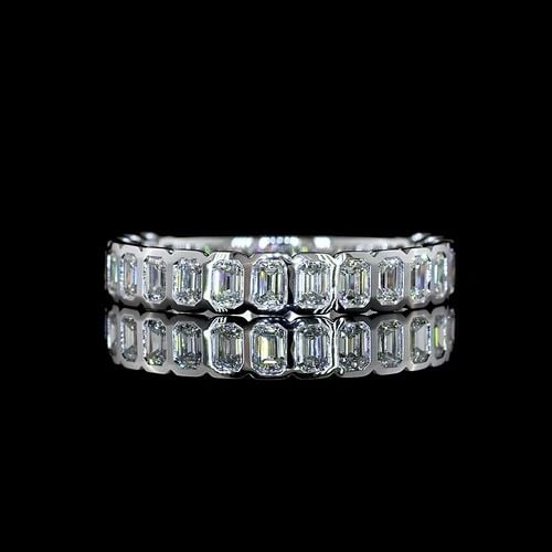 LAB-GROWN 0.99 CARAT EMERALD E-F-VS+ DIAMOND 14K WG 3/4 BAND ETERNITY BAND: LAB-GROWN 0.99 CARAT EMERALD E-F-VS+ DIAMOND 14K WG 3/4 BAND ETERNITY BAND PRODUCT DESCRIPTION Title: High-quality Brand-New Echo Friendly Elegant Lab-Grown 0.99 Carat Emerald E-F-VS+ Diamond 14K Whit