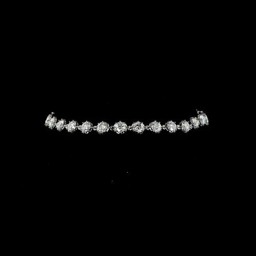 LAB-GROWN 4 CARAT ROUND E-F-VS DIAMOND 14K WHITE GOLD STATION BRACELET: LAB-GROWN 4 CARAT ROUND E-F-VS DIAMOND 14K WHITE GOLD STATION BRACELET PRODUCT DESCRIPTION Title: High-quality Brand-New Echo Friendly Elegant Lab-Grown 4 Carat Round E-F-VS Diamond 14K White Gold Sta