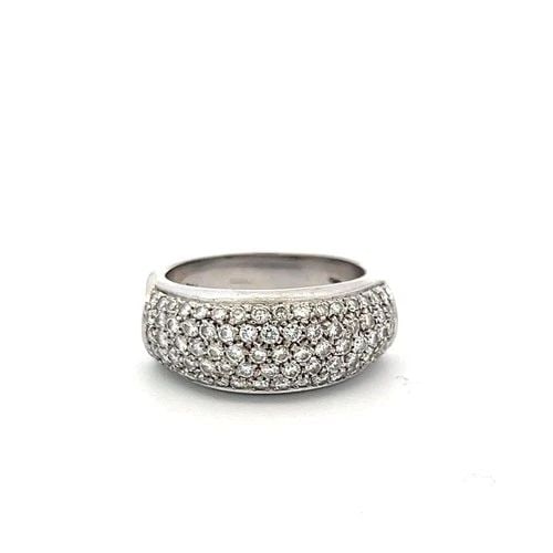 VINTAGE 18K WG BAND RING WITH 1.2 CARAT ROUND DIAMONDS SIZE 7.25 (1 of 2)