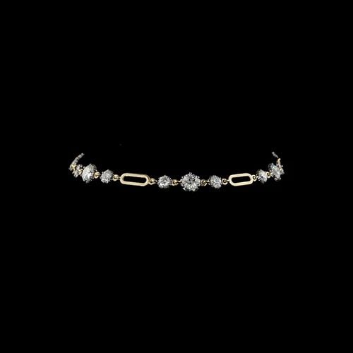 LAB-GROWN 2.85 CARAT ROUND E-F-VS1 DIAMOND 14K YELLOW GOLD STATION BRACELET: LAB-GROWN 2.85 CARAT ROUND E-F-VS1 DIAMOND 14K YELLOW GOLD STATION BRACELET Title: High-quality Brand-New Echo Friendly Elegant Lab-Grown 2.85 Carat Round E-F-VS1 Diamond 14K Yellow Gold Station Brace
