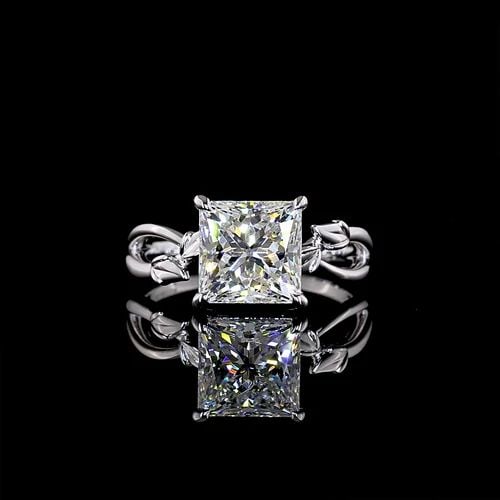 LAB-GROWN 3.06 CARAT PRINCESS E-F-VS1 DIAMOND 14K WHITE GOLD SOLITAIRE RING: LAB-GROWN 3.06 CARAT PRINCESS E-F-VS1 DIAMOND 14K WHITE GOLD SOLITAIRE RING Title: High-quality Brand-New Echo Friendly Elegant Lab-Grown 3.06 Carat Princess E-F-VS1 Diamond 14K White Gold Solitaire R