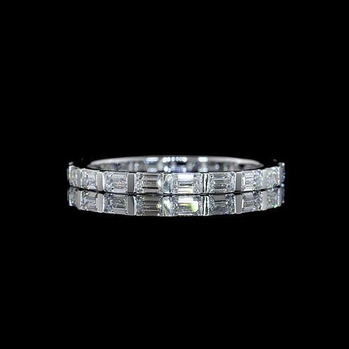 LAB-GROWN 1.18 CARAT EMERALD E-F-VS+ DIAMOND 14K WHITE GOLD ETERNITY BAND: LAB-GROWN 1.18 CARAT EMERALD E-F-VS+ DIAMOND 14K WHITE GOLD ETERNITY BAND Title: High-quality Brand-New Echo Friendly Elegant Lab-Grown 1.18 Carat Emerald E-F-VS+ Diamond 14K White Gold Eternity Band 