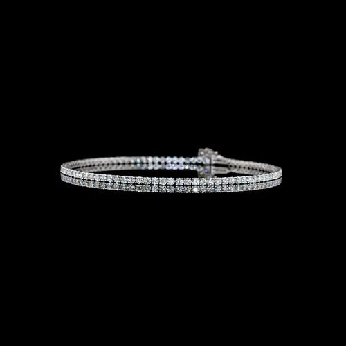 LAB-GROWN 2.78 CARAT ROUND E-F-VS1 DIAMOND 14K WHITE GOLD TENNIS BRACELET: LAB-GROWN 2.78 CARAT ROUND E-F-VS1 DIAMOND 14K WHITE GOLD TENNIS BRACELET Title: High-quality Brand-New Echo Friendly Elegant Lab-Grown 2.78 Carat Round E-F-VS1 Diamond 14K White Gold Tennis Bracelet 