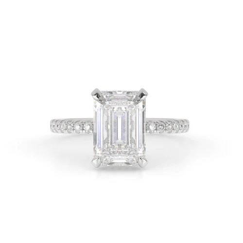 LAB-GROWN 2.01 CARAT EMERALD E-F-VS1 DIAMOND 14K WHITE GOLD HIDDEN HALO RING: LAB-GROWN 2.01 CARAT EMERALD E-F-VS1 DIAMOND 14K WHITE GOLD HIDDEN HALO RING Title: High-quality Brand-New Echo Friendly Elegant Lab-Grown 2.01 Carat Emerald E-F-VS1 Diamond 14K White Gold Hidden Halo