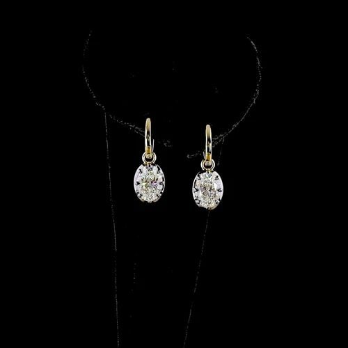 LAB-GROWN 3.03 CARAT OVAL E-F-VS1 DIAMOND 14K YELLOW GOLD HANGING EARRINGS: LAB-GROWN 3.03 CARAT OVAL E-F-VS1 DIAMOND 14K YELLOW GOLD HANGING EARRINGS Title: High-quality Brand-New Echo Friendly Elegant Lab-Grown 3.03 Carat Oval E-F-VS1 Diamond 14K Yellow Gold Hanging Earring