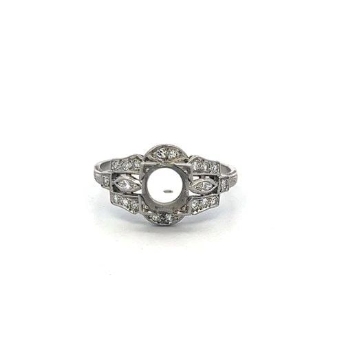 PLATINUM ENGAGEMENT RING WITH 0.40 CARAT OLD EUROPEAN CUT DIAMONDS SIZE 6.5 (1 of 2)