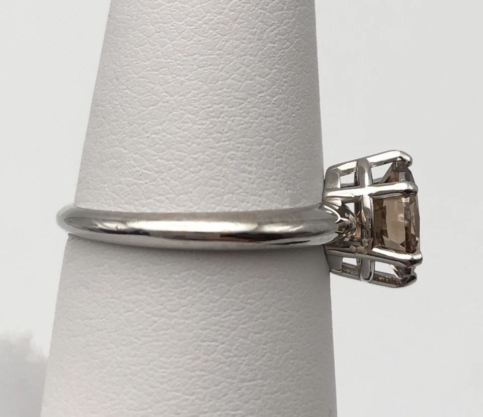 14K WHITE GOLD RING WITH SOLITAIRE 1.50CT CHOCOLATE DIAMOND (SIZE 7) 3 GRAM (1 of 2)
