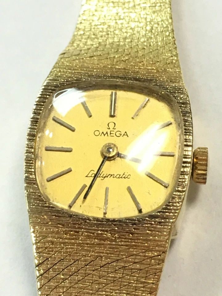VINTAGE WOMAN'S OMEGA LADYMATIC WATCH 14K YELLOW GOLD WITH RONDA MOVEMENT 4J: VINTAGE WOMAN'S OMEGA LADYMATIC WATCH 14K YELLOW GOLD WITH RONDA MOVEMENT 4J Vintage Woman's Omega Watch 14k Yellow Gold with Ronda movement 4J You are bidding on a Vintage Woman's Omega Watch 14k Yel