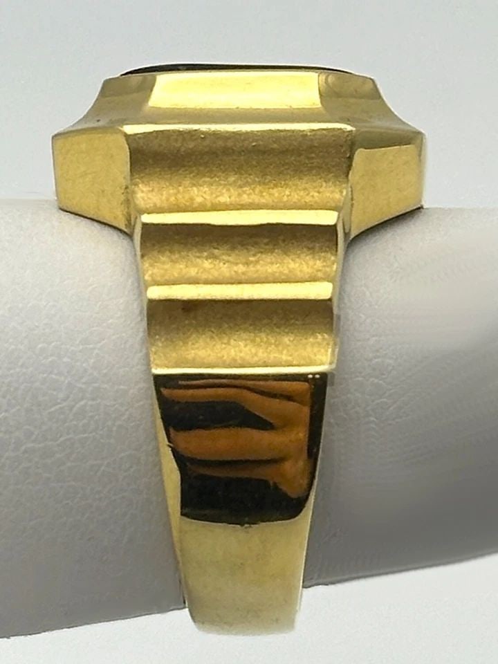 18K GOLD JAMES CARTER DESIGNER RING, ENAMEL, ONE DIAMOND (SIZE 7.75) 19.1 GRAM (1 of 2)