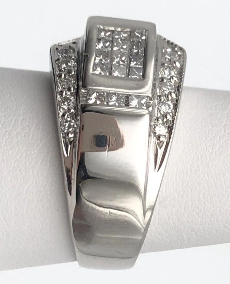 PLATINUM RING SEMI-MOUNT, 1.0CTS DIAMONDS (NO HEAD) (SIZE 6.75) 21 GRAM (1 of 2)