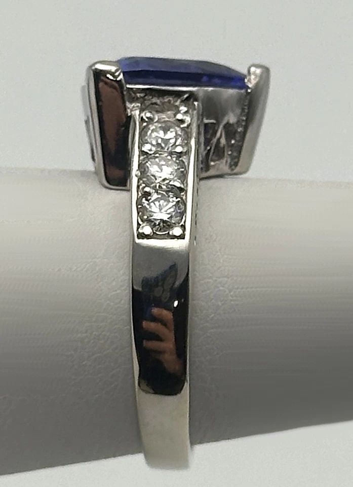 14K WHITE GOLD RING WITH 5.1CT TANZANITE, 0.60CTW DIAMONDS (SIZE 6.75) 6 GRAM (1 of 2)
