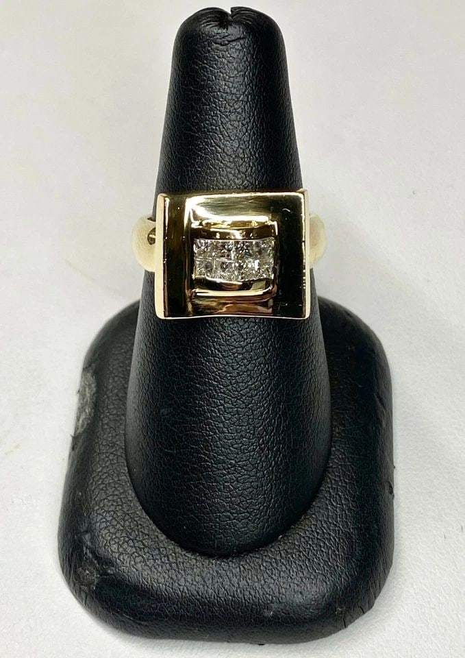 NEW 18K YELLOW GOLD RING, 0.50CTS DIAMONDS ( SIZE: 7 ) 13.1G (1 of 2)
