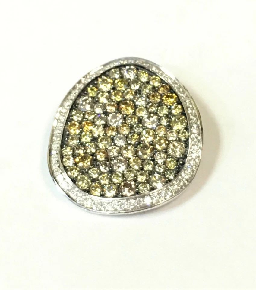 ALLISON KAUFMAN 14K WHITE GOLD PENDANT, 2.16CTS MULTI-COLOR DIAMONDS 3.7 GRAMS (1 of 2)
