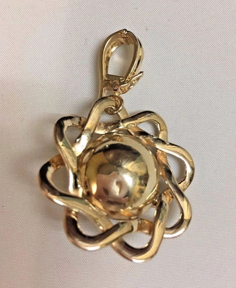 14K PENDANT WITH 15MM MABE PEARL AND ENHANCER BAIL ( 11.3 GRAMS ): 14K MABE PEARL PENDANT WITH ENHANCER BAIL 14k MaBe Pearl Pendant with Enhancer Bail You are bidding on a pre-owned 14k Pearl Pendant with Enhancer Bail . The pendant is in excellent condition. There a