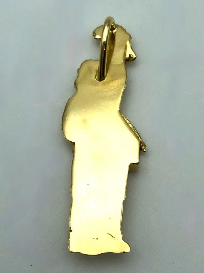 14K YELLOW GOLD "FISH SALES MAN" / "FISHER MAN" PENDANT SOLID (8.5 GRAMS) (1 of 2)
