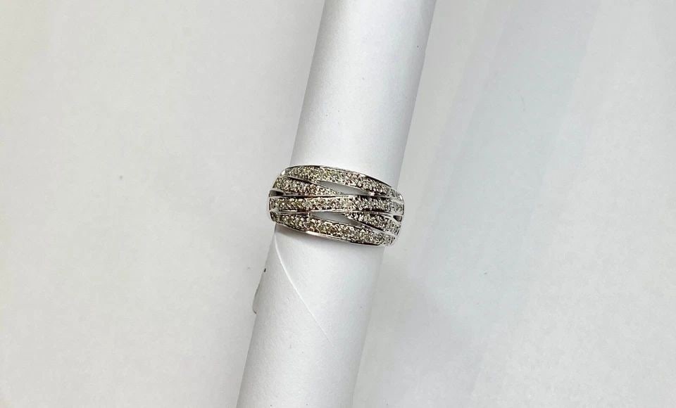 NEW WOMEN'S 14K WHITE GOLD RING WITH 0.40CT DIAMONDS (SIZE 6.5) 6.2 GRAMS (1 of 2)