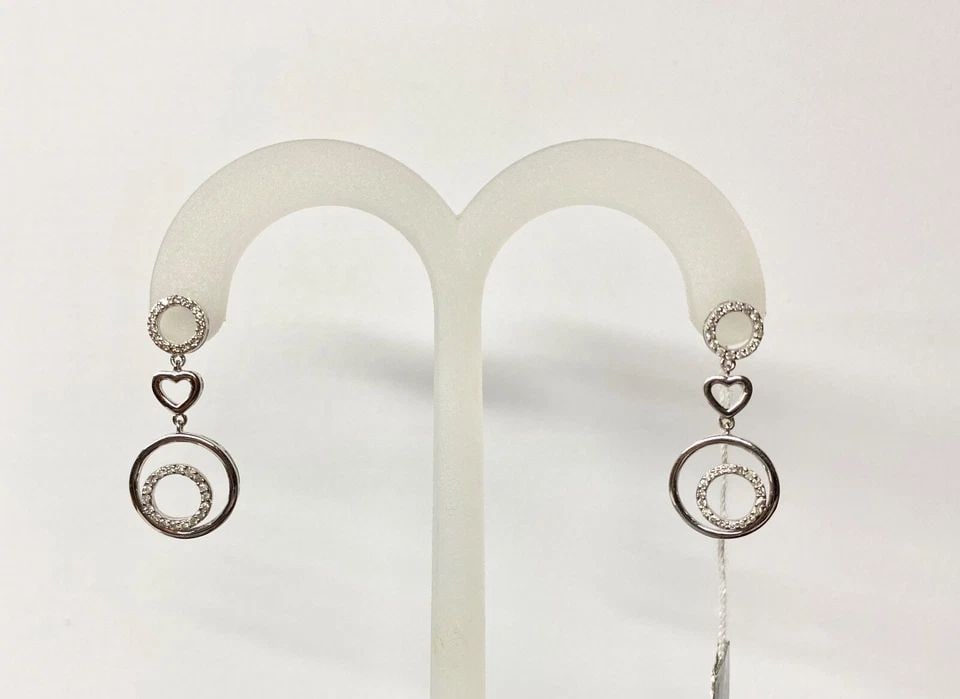 18K WHITE GOLD PENDANT & EARRINGS SET, 0.50CTS DIAMONDS ( 5.7G ) (1 of 2)