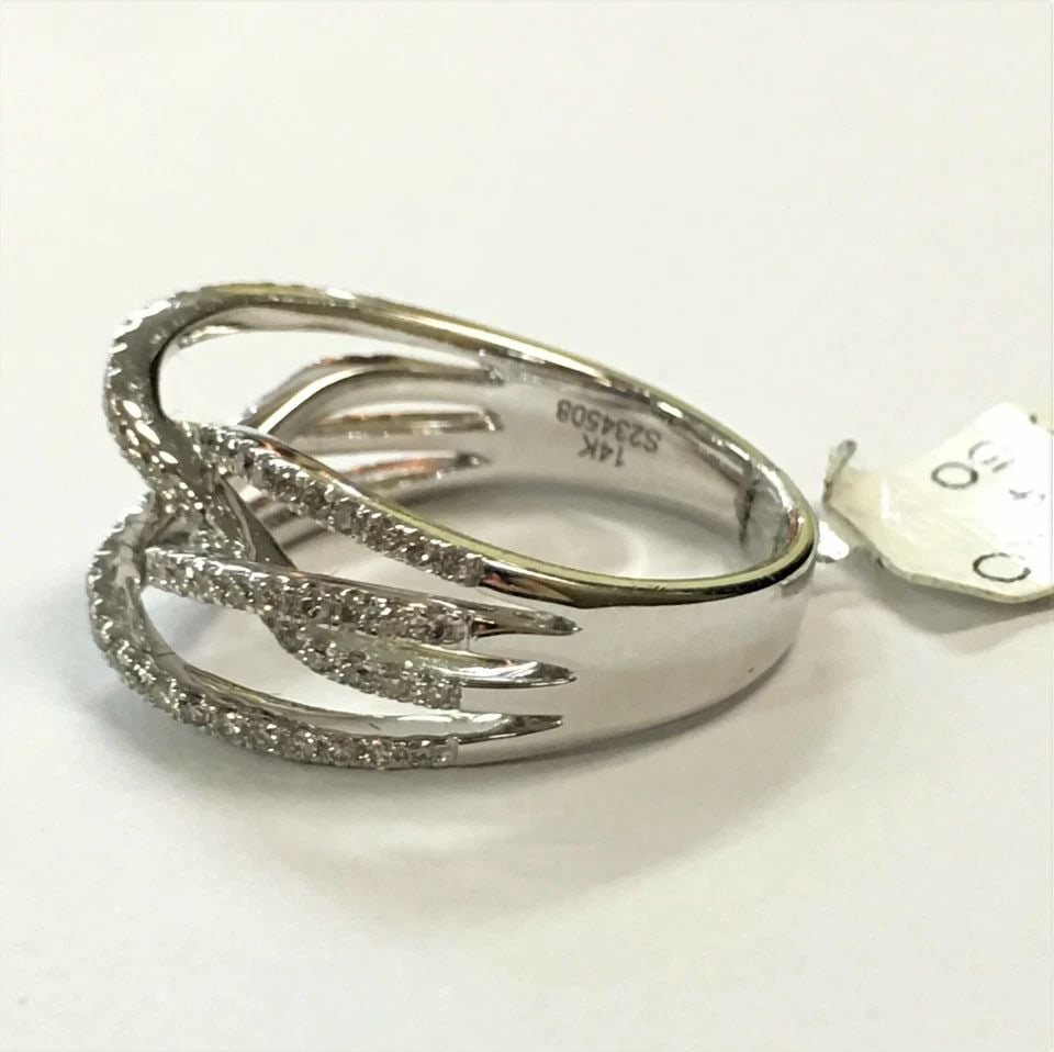 NEW GABRIEL & CO. 14K WHITE GOLD RING WITH 0.45CTW DIAMONDS (SIZE 6.25) 4.6 GRAM (1 of 2)