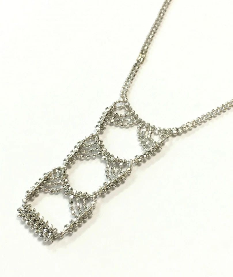 TIFFANY & CO. 750 / 18K WHITE GOLD BEAD STYLE NECKLACE ( 16 INCH ) 5.1G (1 of 2)