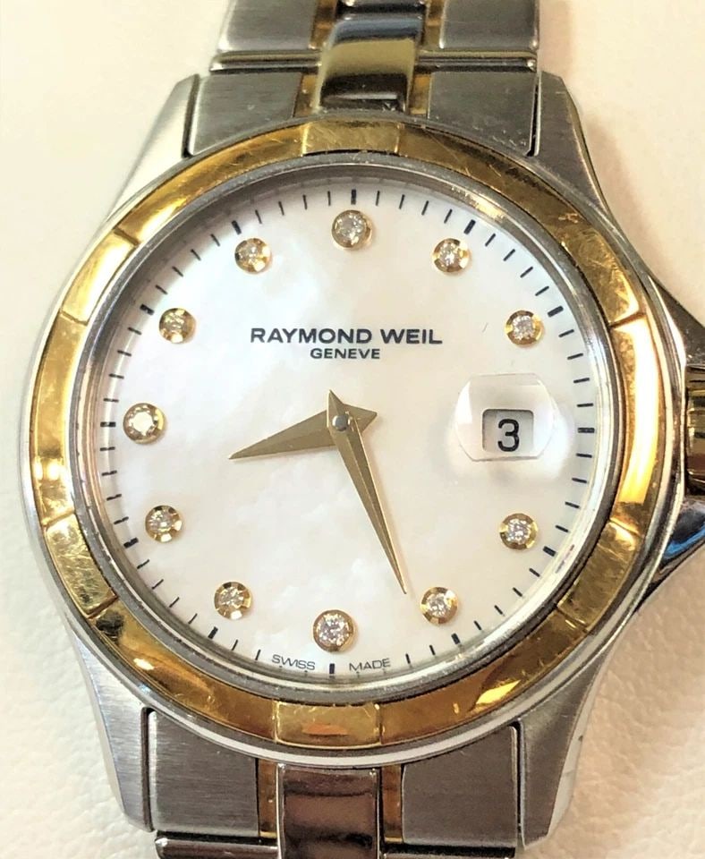 RAYMOND WEIL WATCH 9460-SG-97081 PARSIFAL LADIES S.STEEL/18K GOLD AND DIAMONDS: RAYMOND WEIL WATCH 9460-SG-97081 PARSIFAL LADIES S.STEEL/18K GOLD AND DIAMONDS Raymond Weil Watch 9460-SG-97081 Parsifal Ladies S.Steel/18k Gold and Diamonds You are bidding on a new with defects Raym