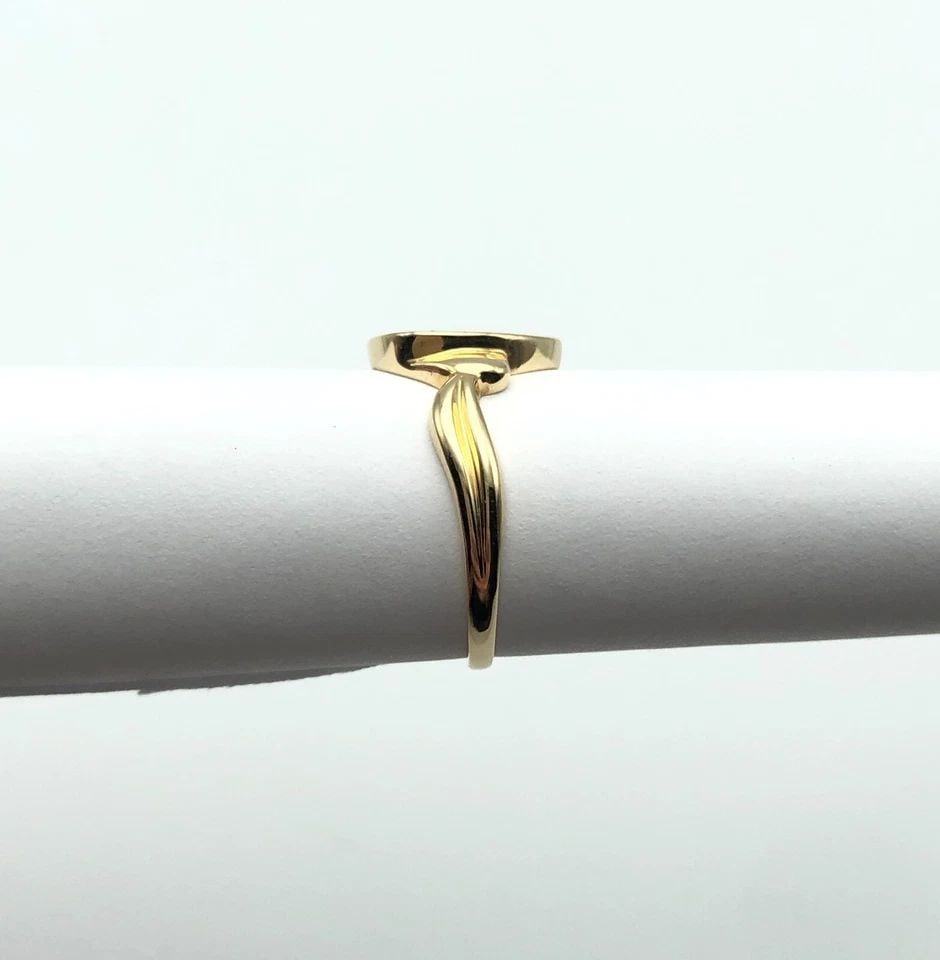14K GOLD RING UNIQUE SHAPE WITH 0.36CTW NATURAL DIAMONDS (SIZE 8) 3.8 GRAM (1 of 2)