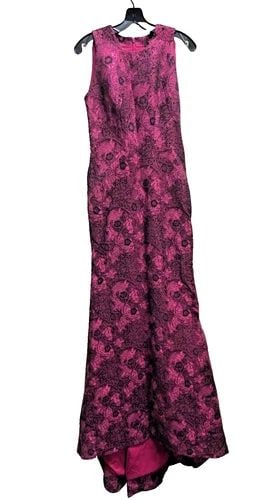 ZAC POSEN LONG DRESS, FLORAL, LUREX FUCHSIA, RICH MAROON SPARKLING SIZE: 6: ZAC POSEN LONG DRESS, FLORAL, LUREX FUCHSIA, RICH MAROON SPARKLING SIZE: 6 ZAC POSEN Long Dress, Floral, Lurex Fuchsia, Rich Maroon Sparkling Condition: Brand New with Tags, No Box, Stored Back of Inv