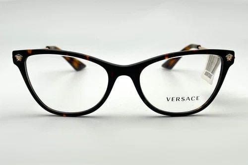 VERSACE VE3309 EYEGLASSES, BROWN TORTOISESHELL, GOLD TONED HINGES (DISPLAY PAIR) (1 of 2)