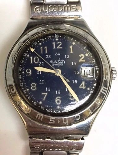 MEN'S SWATCH SWISS WATCH 37MM: MEN'S SWATCH SWISS Men's Swatch Swiss You are bidding on a pre-owned Men's Swatch Swiss watch. The watch is in excellent working condition. There are many scratches on the watch from wear and tear, Se