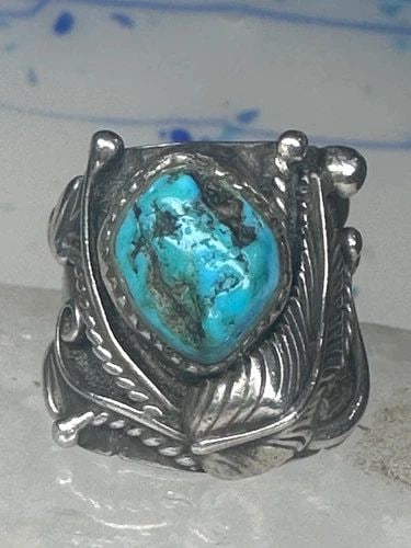 NAVAJO RING SIZE 6.2 TURQUOISE CIGAR BAND SHARON FRANCISCO STERLING SILVER: NAVAJO RING TURQUOISE CIGAR BAND SHARON FRANCISCO SIZE 6.2 STERLING SILVER WOMEN Navajo ring Turquoise cigar band Sharon Francisco size 6.2 sterling silver women Size 6.25 Between a size 6.25 and a si