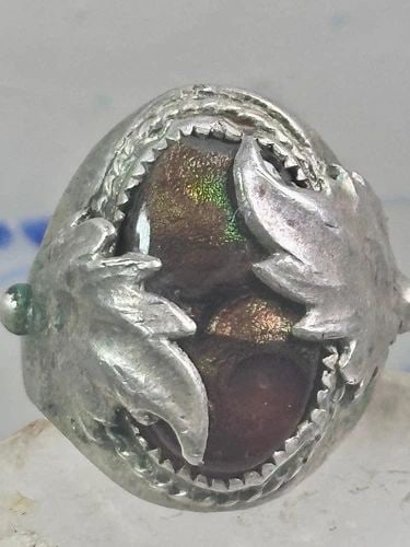 FIRE AGATE RING NAVAJO LEAVES BAND STERLING SILVER SIZE 11 WOMEN MEN (1 of 2)