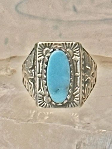 PHOENIX RING NAVAJO TURQUOISE MUDMAN SUN SIZE 10 STERLING SILVER WOMEN MEN (1 of 2)