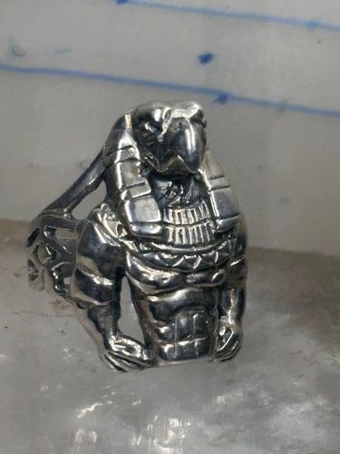 HORUS RING WITH THE EYE OF HORUS SYMBOL SIZE 9.75 STERLING SILVER WOMEN MEN (1 of 2)