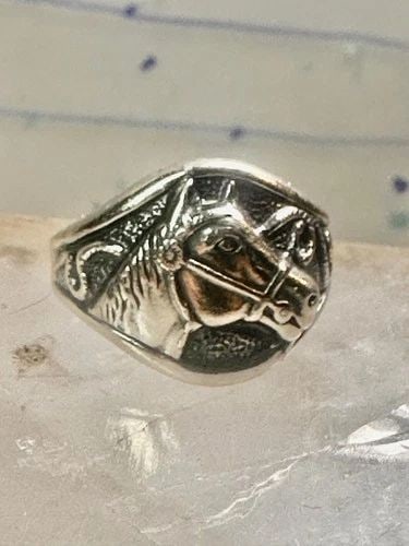 VINTAGE HORSE RING BY BELL BAND SIZE 6 STERLING SILVER COWGIRL WOMEN GIRLS (1 of 2)