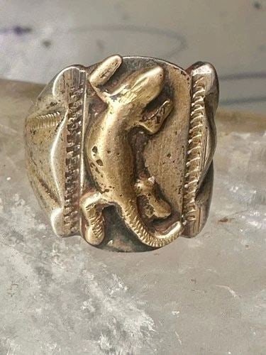 LIZARD RING REPTILE BAND SIZE 9.75 STERLING SILVER WOMEN MEN (1 of 2)