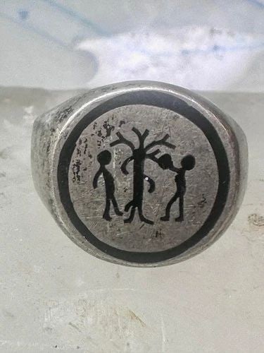 ADAM EVE RING RELIGIOUS MEXICO BAND SIZE 9 STERLING SILVER WOMEN MEN (1 of 2)