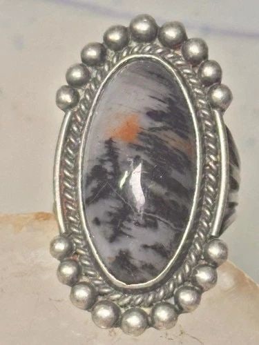 VINTAGE AGATE RING NAVAJO SUNRISE SUNSET RING SIZE 3 STERLING SILVER WOMEN GIRLS (1 of 2)