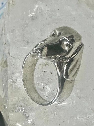 VINTAGE MINI DACHSHUND DOG RING SIZE 5 STERLING SILVER WOMEN GIRLS (1 of 2)