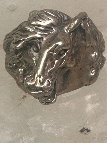 HORSE RING HORSE BAND COWGIRL RING SIZE 8.75 STERLING SILVER WOMEN GIRLS (1 of 2)