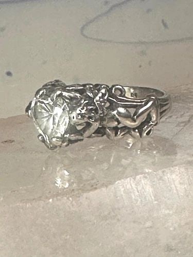 CHERUB RING KABANA WITH WINGS HEART CZ LOVE VALENTINE SIZE 6 STERLING SILVER WOM (1 of 2)