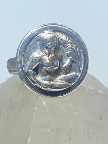 VIRGO RING BIRTHDAY ZODIAC MAIDEN GODDESS SEPTEMBER PINKY BAND STERLING SILVER W: VIRGO RING BIRTHDAY ZODIAC MAIDEN GODDESS SEPTEMBER PINKY BAND STERLING SILVER W Virgo ring birthday Zodiac maiden goddess September pinky band sterling silver women Size 5 Weight 7.2g Band Width. 5/1