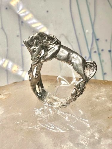 HORSE RING SOUTHWEST BAND SIZE 5.25 STERLING SILVER COWGIRL WOMEN (1 of 2)