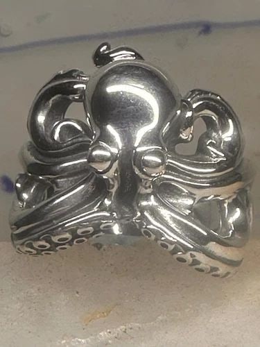 OCTOPUS RING OCEAN BAND SIZE 10 STERLING SILVER WOMEN MEN (1 of 2)