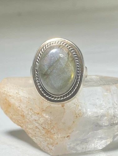 LABRADORITE RING SOUTHWEST STERLING SILVER WOMEN MEN (1 of 2)