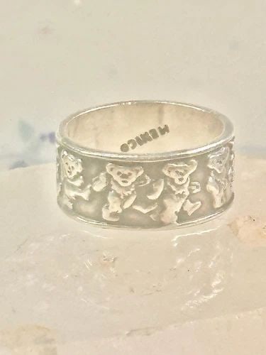 MARCHING BEARS RING BEAR BAND SIZE 7.75 MEXICO STERLING SILVER MEN WOMEN (1 of 2)